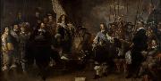 Govert flinck Schutters van de compagnie van kapitein Joan Huydecoper en luitenant Frans Oetgens van Waveren bij het sluiten van de Vrede van Munster oil